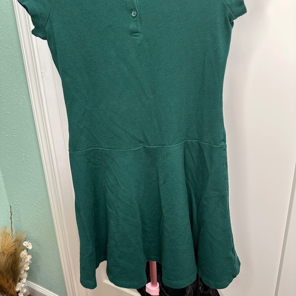 Girls Uniform Soft Pique Polo Dress - Green Large 10/12 - Picture 3 of 4